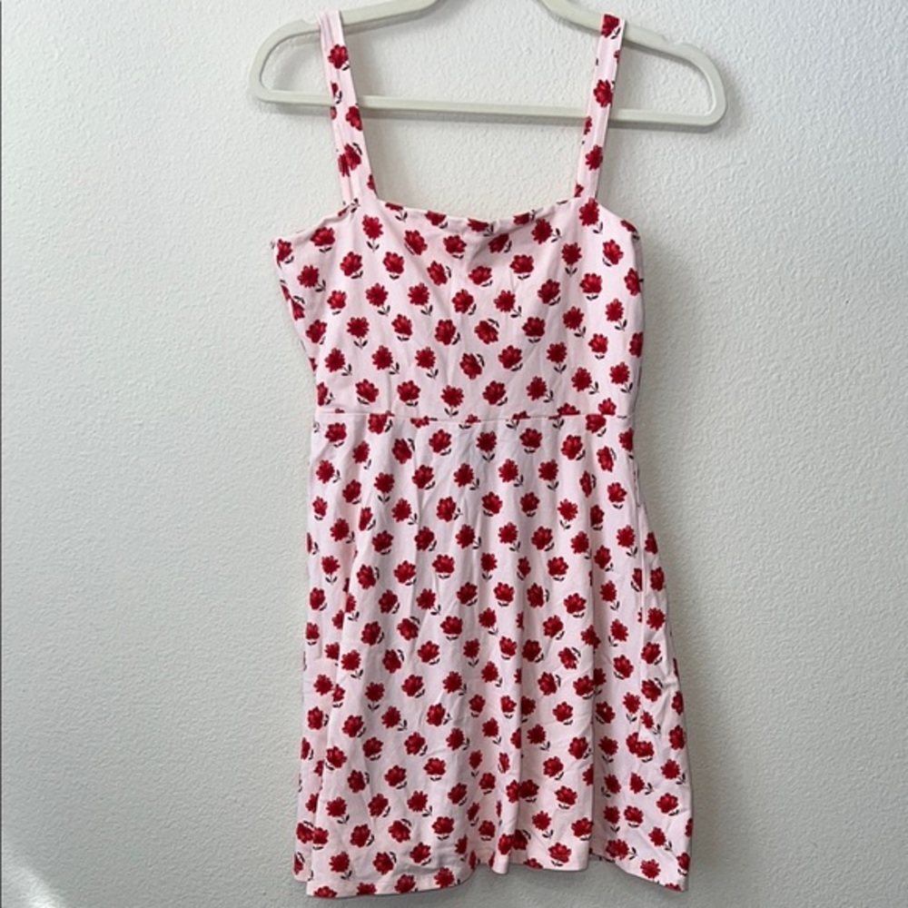 Floral Pink and Red mini Dress size medium